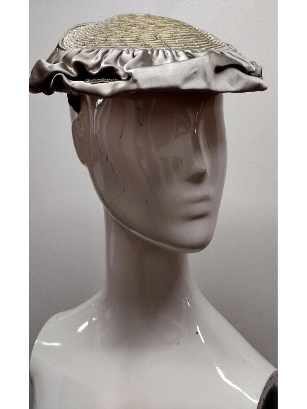 Vintage Valerie MODES 50s Glamour Silver Metallic Handmade Hat 50s Funky Glam